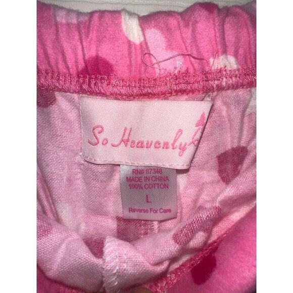 NWT So Heavenly Pink Cotton Valentines Pajamas With Hearts Size Large - Picture 7 of 10